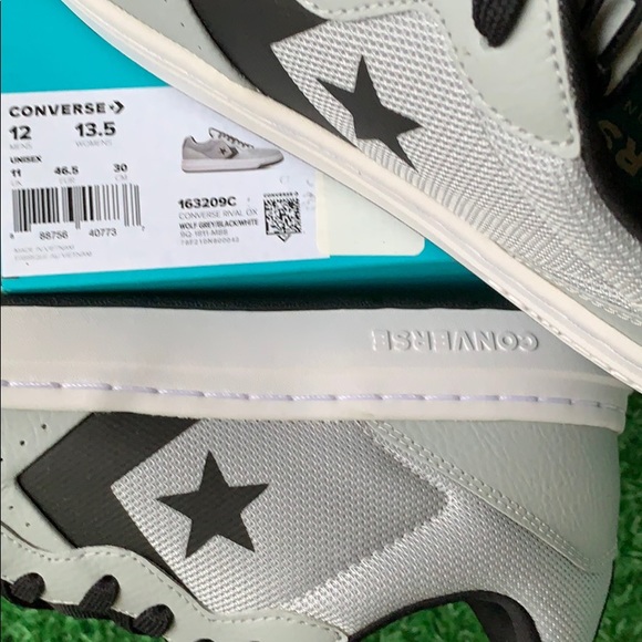 CONVERSE RIVAL OX WOLF GREY/BLACK/WHITE MEN’S - Picture 16 of 16